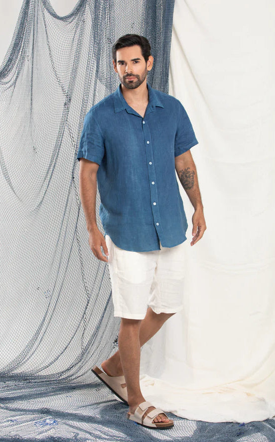 Sea Waves bermuda linnen shorts - COMING SOON